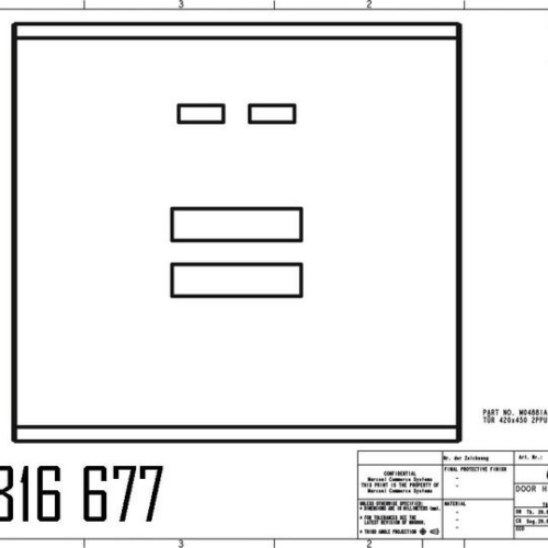 140816677 - DOOR F. DISPLAY HEAD 420X450 POWDER COATED SK700 2PPU